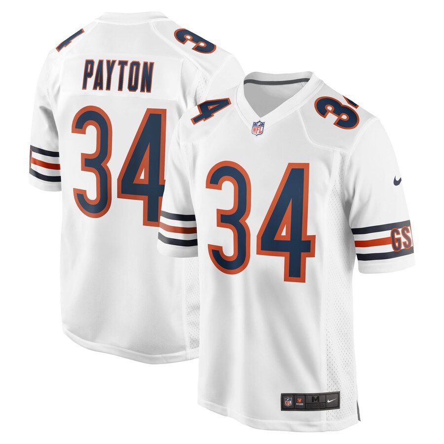 Men Chicago Bears #34 Walter Payton Nike White Game Retired Player NFL Jersey->chicago bears->NFL Jersey